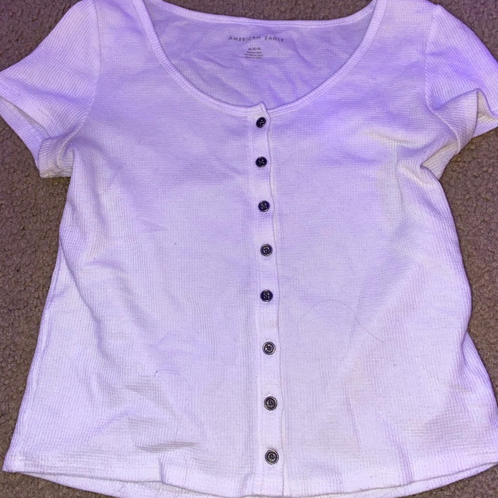 white button up tshirt